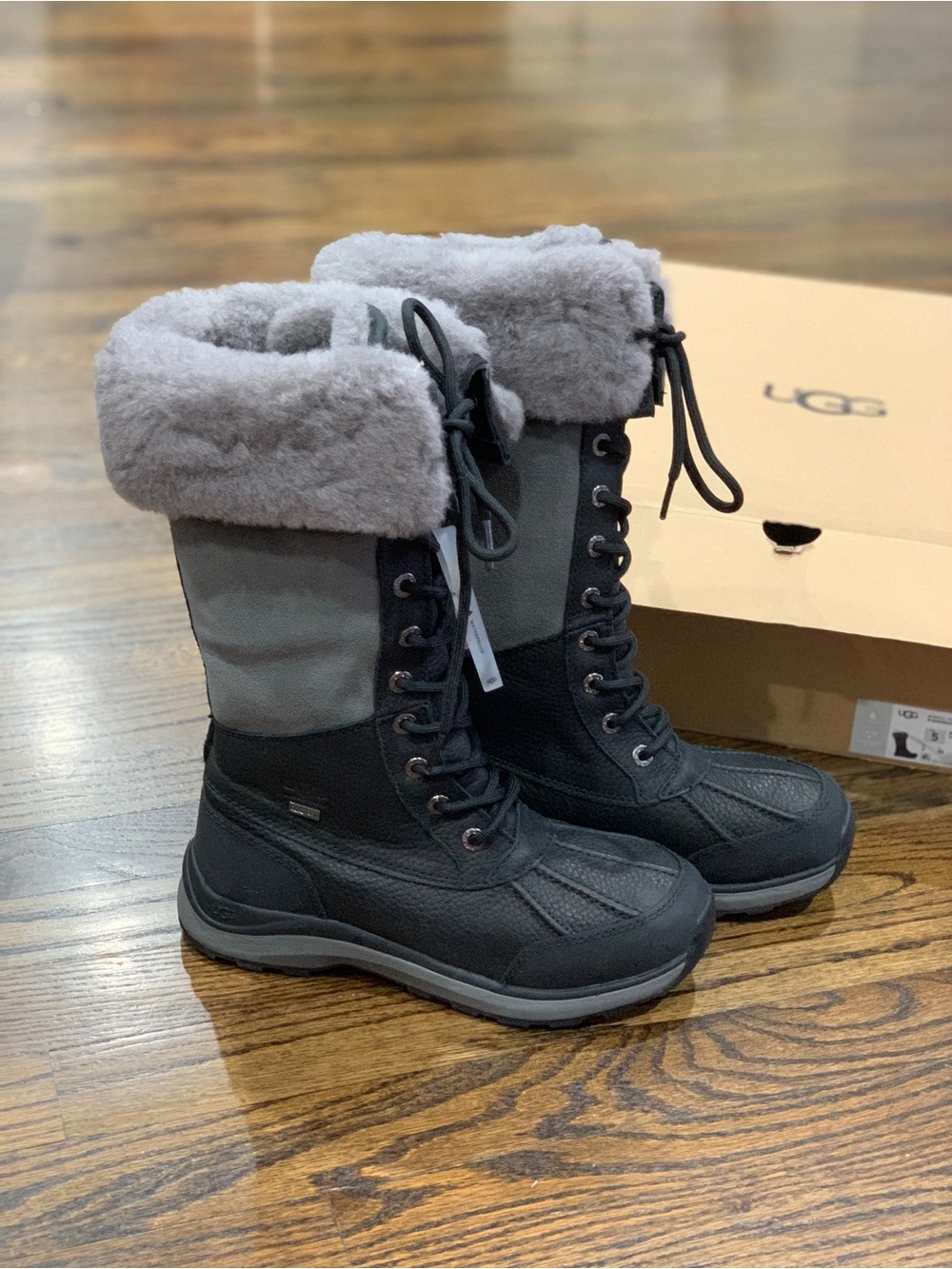 New Ugg Adirondack Winter Waterproof Boot Tall III Black Women’s Size 5